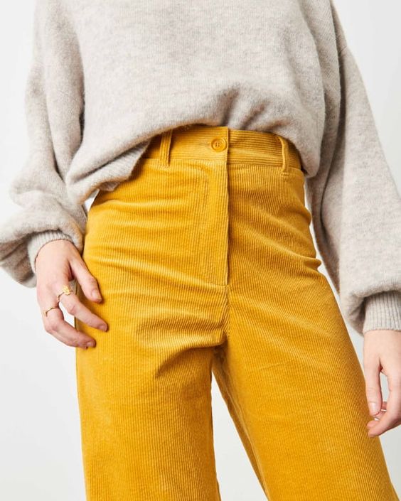 pantalon jaune en velours