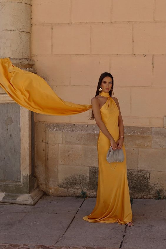 robe jaune invitée mariage