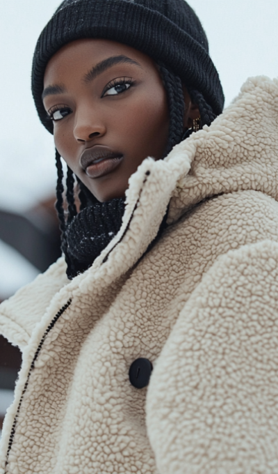 Ces irrésistibles looks en polaires beiges après les pistes