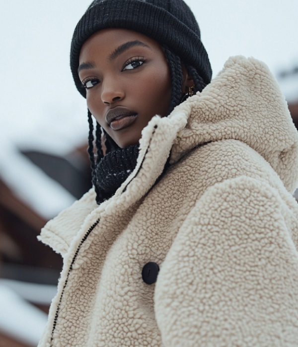 Ces irrésistibles looks en polaires beiges après les pistes