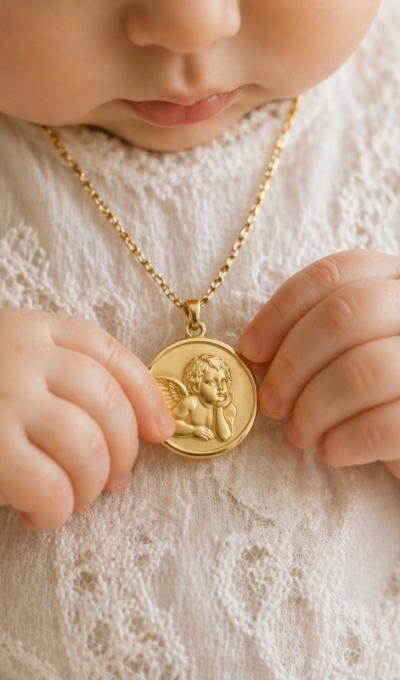 Transmettre un bijou à son enfant : le sens profond de la médaille de baptême